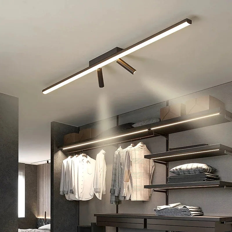 Linear LED Deckenleuchte Schwarz Wohnzimmer – Bild 4 von 8