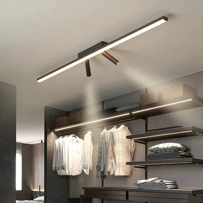 Linear LED Deckenleuchte Schwarz Wohnzimmer – Bild 4 von 8