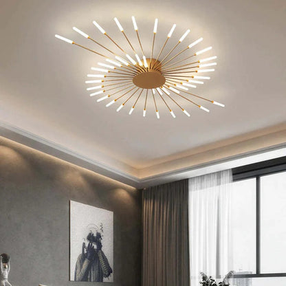 Industrial LED Deckenleuchte Schwarz/Gold Wohnzimmer Metall – Bild 9 von 24