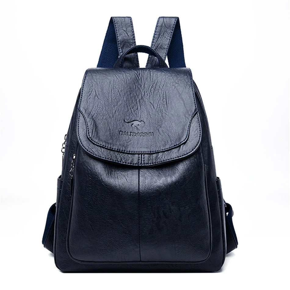 Diebstahlsicherer Lederrucksack für Damen – Bild 5 von 11