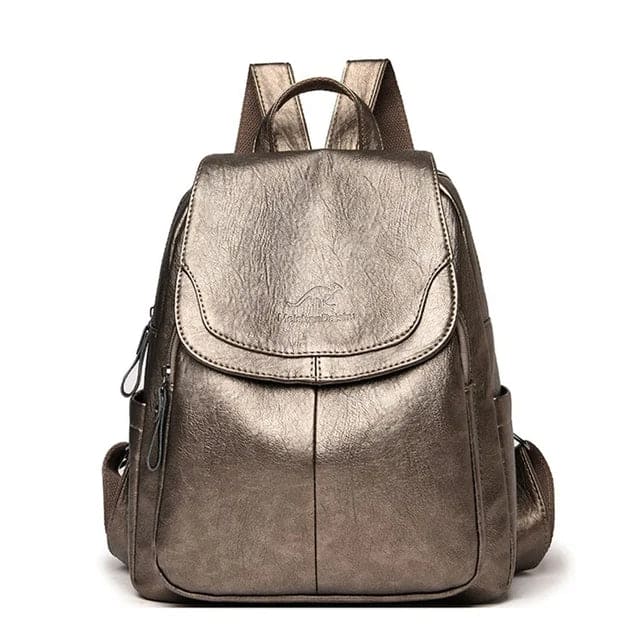 Diebstahlsicherer Lederrucksack für Damen – Bild 9 von 11