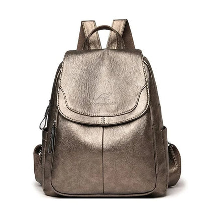 Diebstahlsicherer Lederrucksack für Damen – Bild 9 von 11