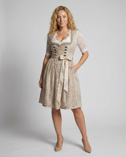 Traditionelles Dirndlkleid mit Schnürmieder für Oktoberfest – Damenkleid