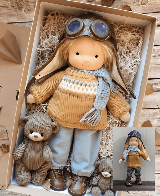 Handgefertigte Waldorf-Kuschelpuppe für Kinder – Heimtextilien