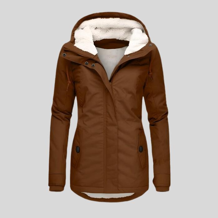 Langer Wintermantel mit Kapuze- Dicke Warme Jacke – Bild 4 von 6
