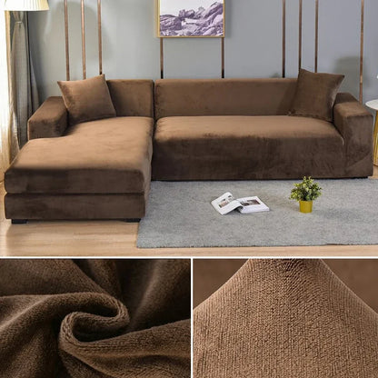 Premium Stretch-Samt Sofabezug - Eleganter Schutz fürs Sofa – Bild 12 von 23