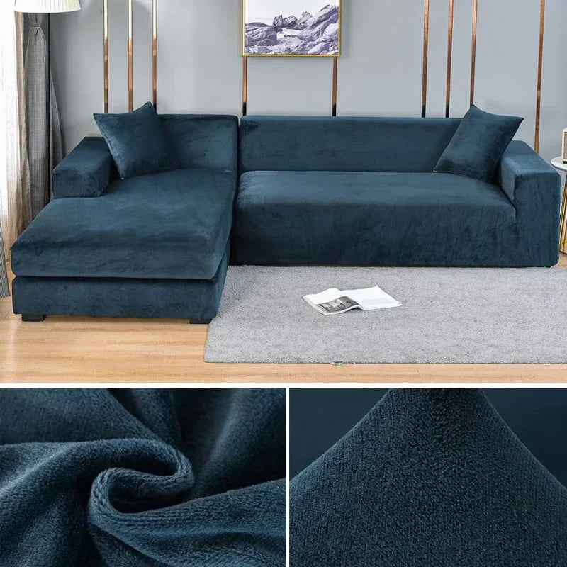 Premium Stretch-Samt Sofabezug - Eleganter Schutz fürs Sofa – Bild 13 von 23