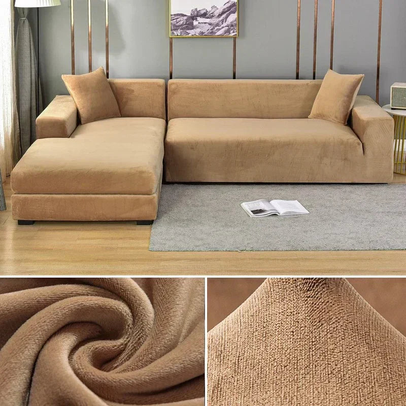 Premium Stretch-Samt Sofabezug - Eleganter Schutz fürs Sofa – Bild 22 von 23