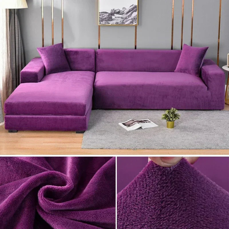 Premium Stretch-Samt Sofabezug - Eleganter Schutz fürs Sofa – Bild 5 von 23