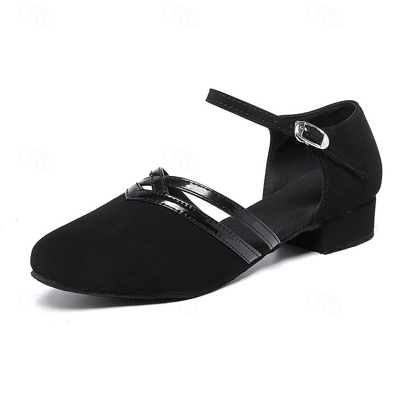 Moderne Tanzschuhe für Damen - Schwarz - Hochwertiges Wild – Bild 3 von 8