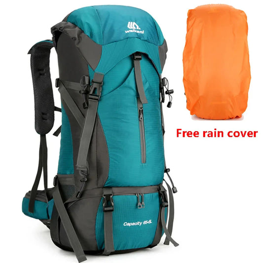 Alpivento 70L Trekkingrucksack| Wasserdichter Camping-Rucksack mit Regenschutz| Großer Outdoor Rucksack für Wandern, Bergstei