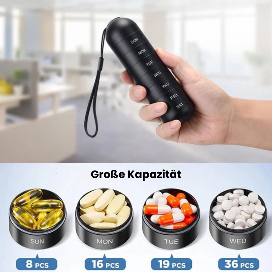 Aluminium Aufbewahrungsbox mit 7 Fächern für Tabletten – Pelanva – Ansicht 2