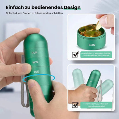 Aluminium Aufbewahrungsbox mit 7 Fächern für Tabletten – Pelanva – Ansicht 4