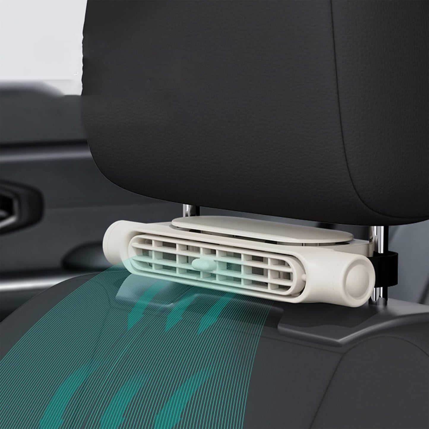 USB-Autoventilator mit 3 Geschwindigkeiten und Kopfstützenhalter – Pelanva – Ansicht 1