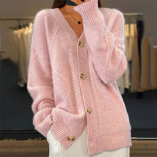 Claudia | Damen Gemütliche Strickjacke mit langen Ärmeln – Jacke & Mantel