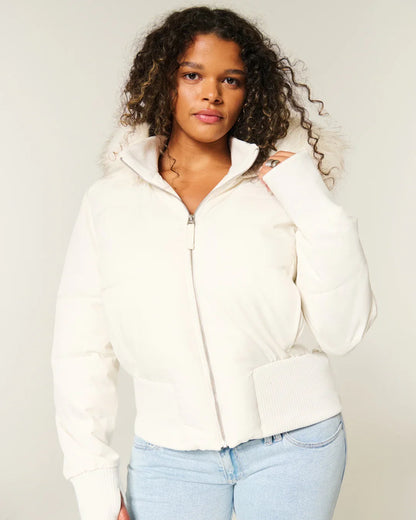 Damen Gesteppt Winterjacke mit Warm & Abnehmbarer Kapuze – Bild 5 von 20