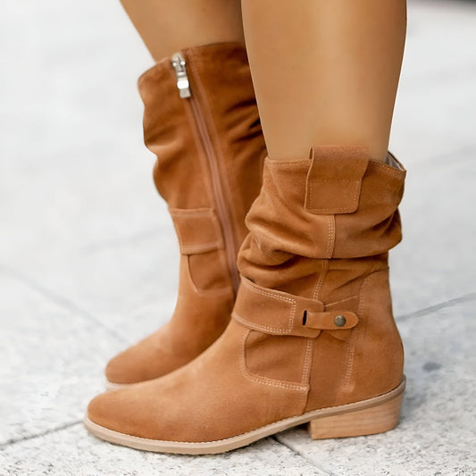 Damen Kunst-Wildleder Stiefel mit Plüsch & Komfort | Heidi-Mode – Stiefel