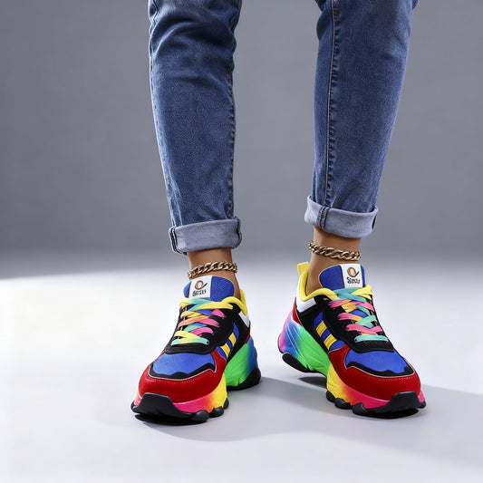 Damen Orthopädische Schuhe – Regenbogen, Ultraleicht, Stoßdämpfend, Fußgewölbestütze, Weite Zehenbox – Schuhe