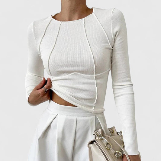 Doris | Damen Lässiges Langarmshirt, Enganliegend – Shirt