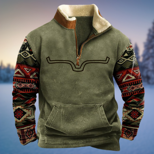 Emil | Herren Lässiger Winterpullover mit Halb-Reißverschluss – Pullover & Strick