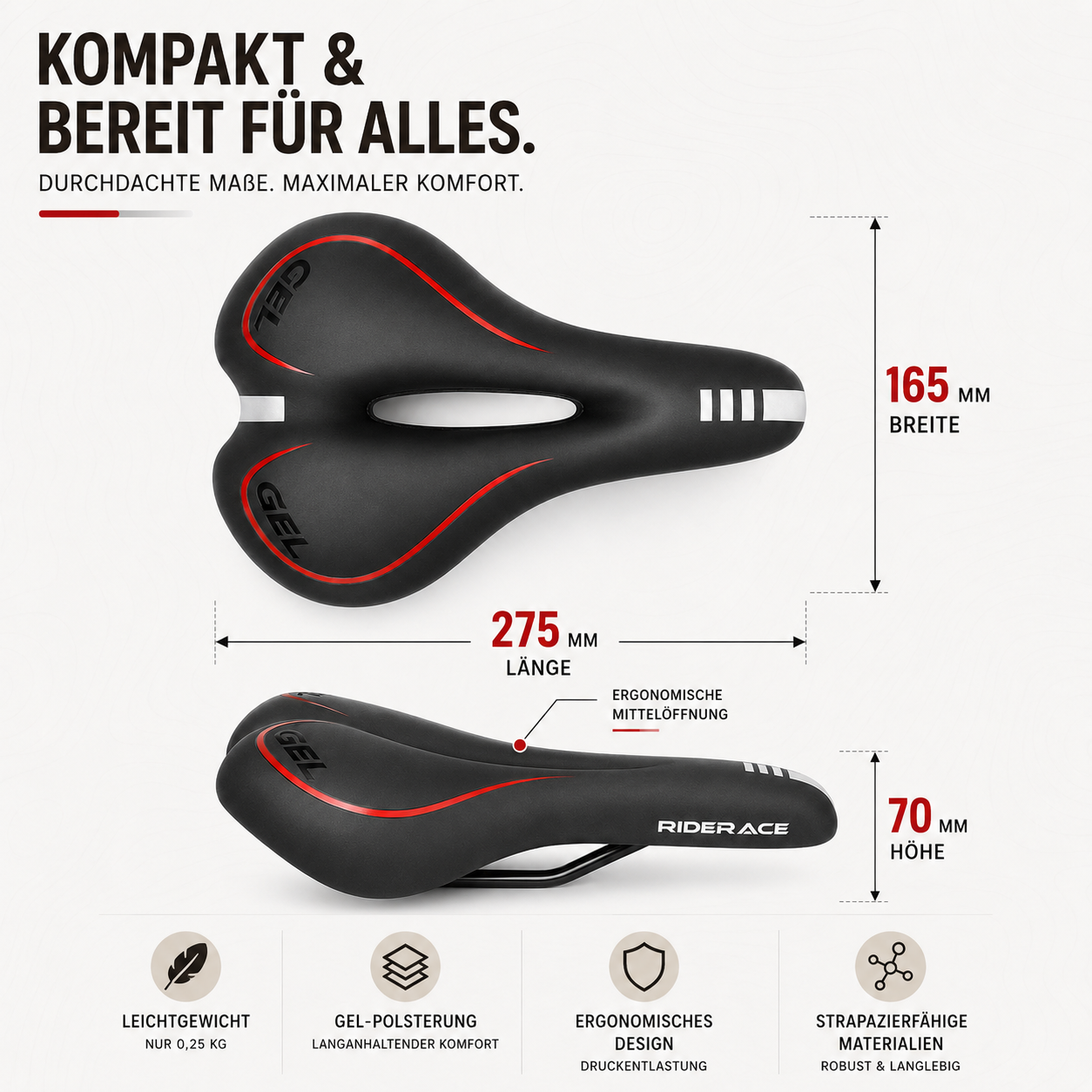 Fahrradsattel Gel – Pelanva – Ansicht 4