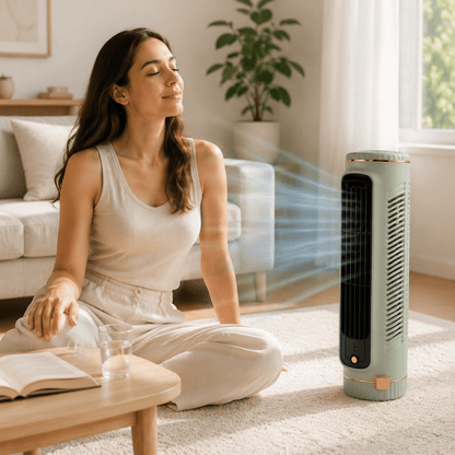 Flügelloser Turmventilator für leise 360° Raumkühlung – Pelanva – Ansicht 2