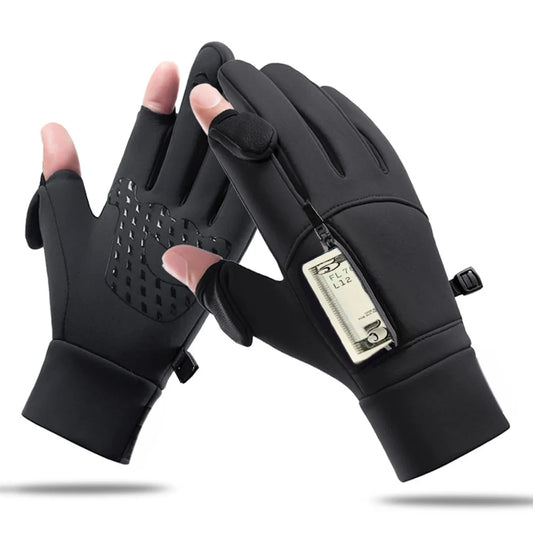 FrostGrip| Winterhandschuhe mit umklappbaren Fingerspitzen| Wasserdicht, Winddicht & Touchscreen-kompatibel| M–XL – Schuhe
