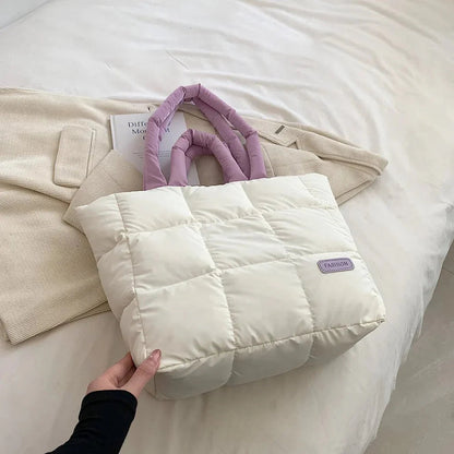 Gesteppte Handtasche mit großer Kapazität, Materialansicht – Pelanva