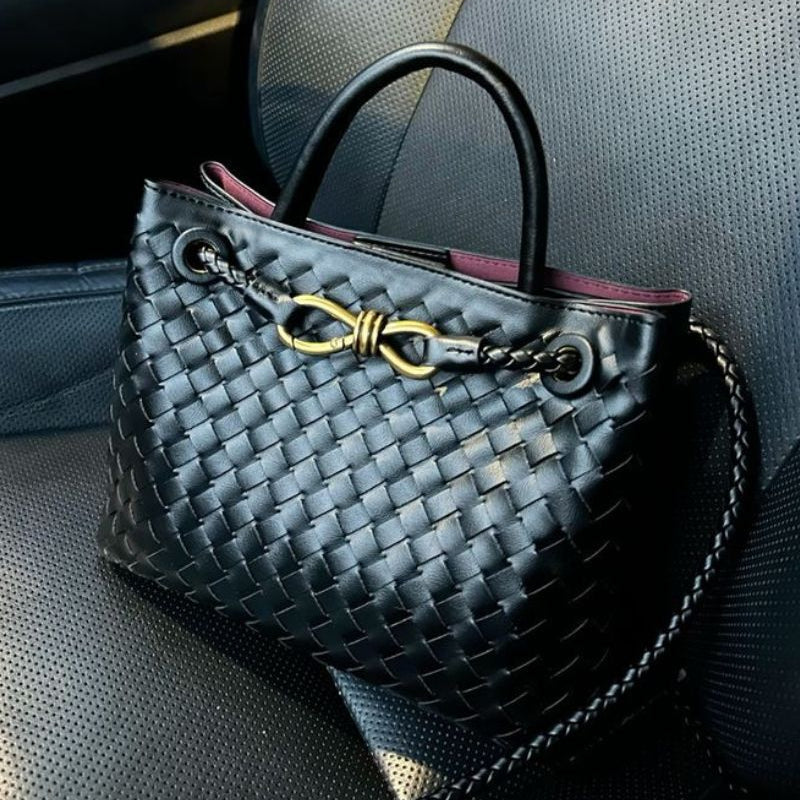 Elegante gewebte Handtasche für jeden Anlass, Detailansicht – Pelanva