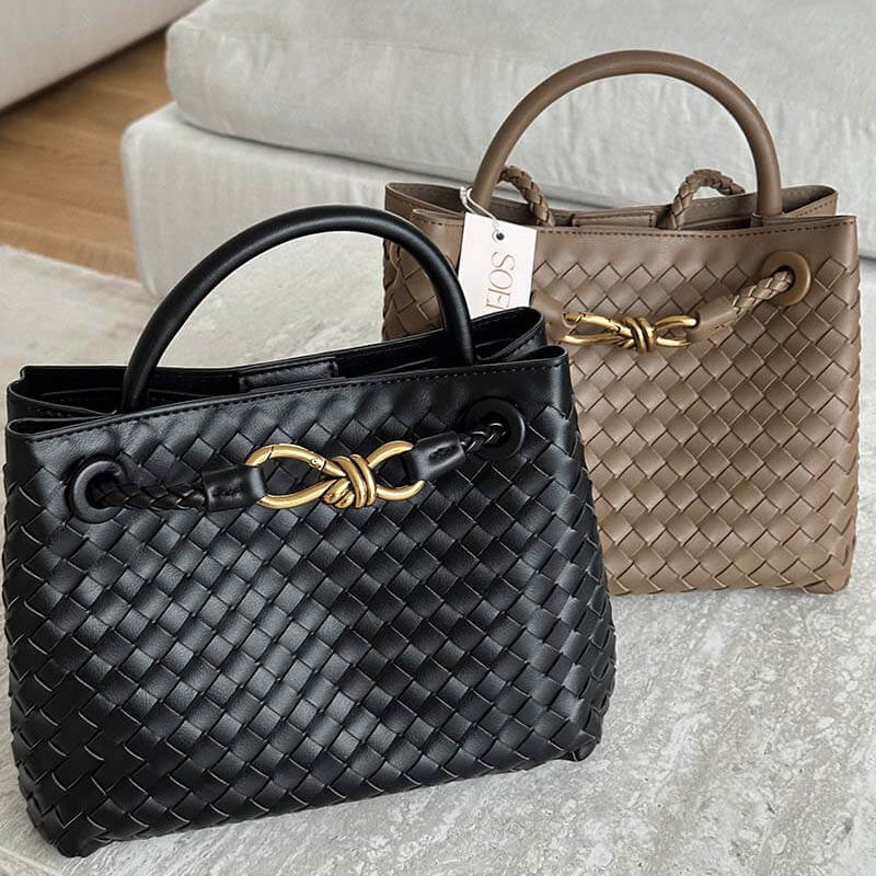 Elegante gewebte Handtasche für jeden Anlass, Seitenansicht – Pelanva