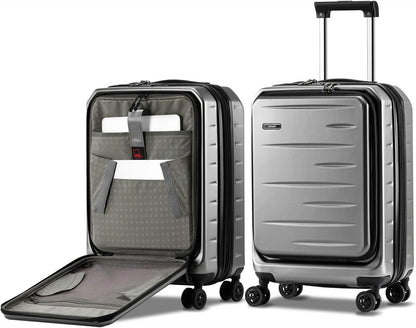 Erweiterbarer Hartschalenkoffer mit Frontfach und TSA-Schloss – Pelanva – Ansicht 15