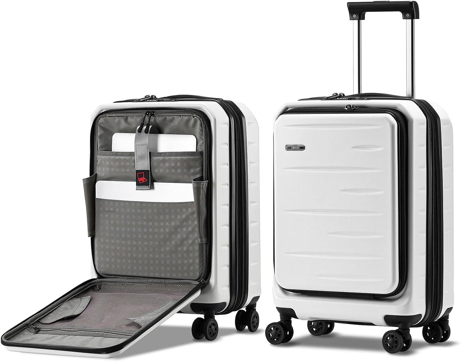 Erweiterbarer Hartschalenkoffer mit Frontfach und TSA-Schloss – Pelanva – Ansicht 19
