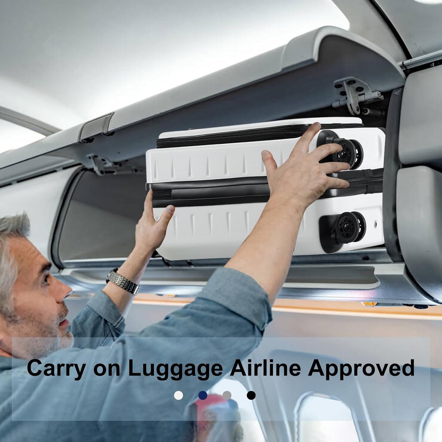 Erweiterbarer Hartschalenkoffer mit Frontfach und TSA-Schloss – Pelanva – Ansicht 24