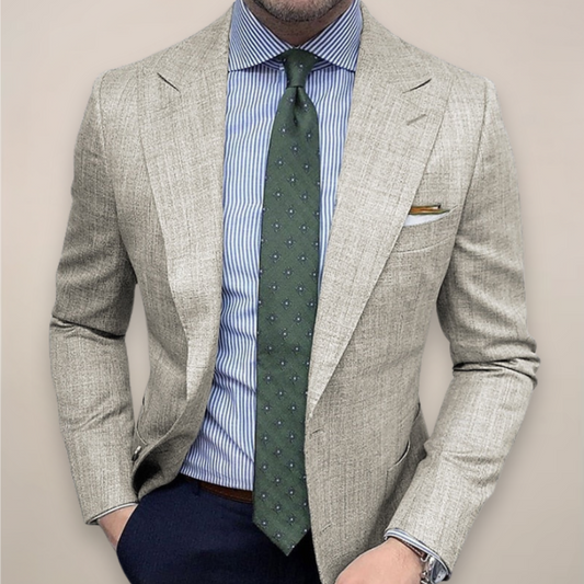 Heinrich | Herren Frühjahrs Strukturierter Taillierter Blazer mit Textur – Anzug & Blazer