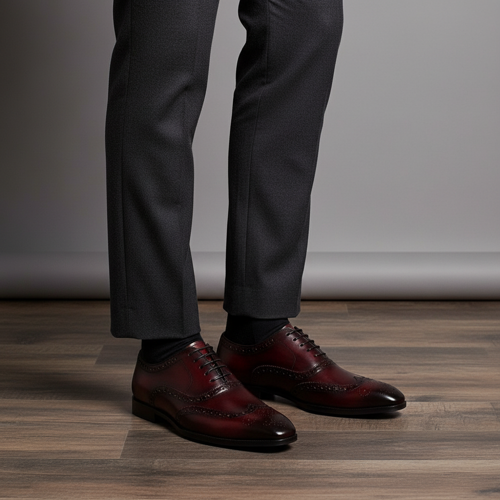 Handgefertigte Herren Oxford-Schuhe – Pelanva – Ansicht 1