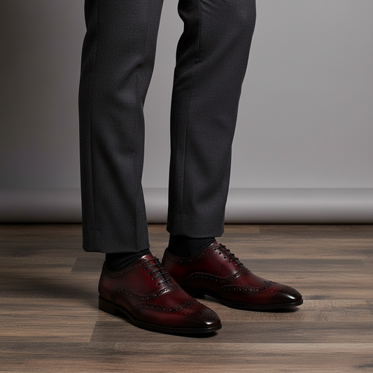 Handgefertigte Herren Oxford-Schuhe – Pelanva – Ansicht 1