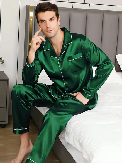 Herren Pyjama Satin – Pelanva – Ansicht 4
