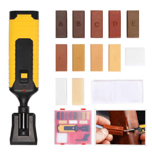 HolzReparaturSet – Komplettes Set für Holzböden mit Farbmatching-Wachsblöcken