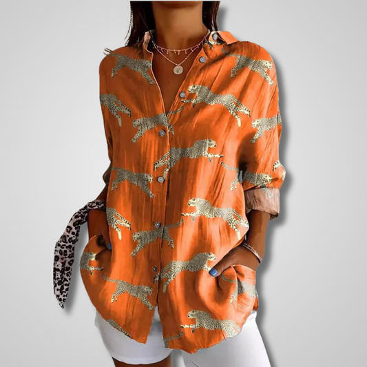 Karla | Damen Sommer Vintage Lässiges Hemd – Bluse
