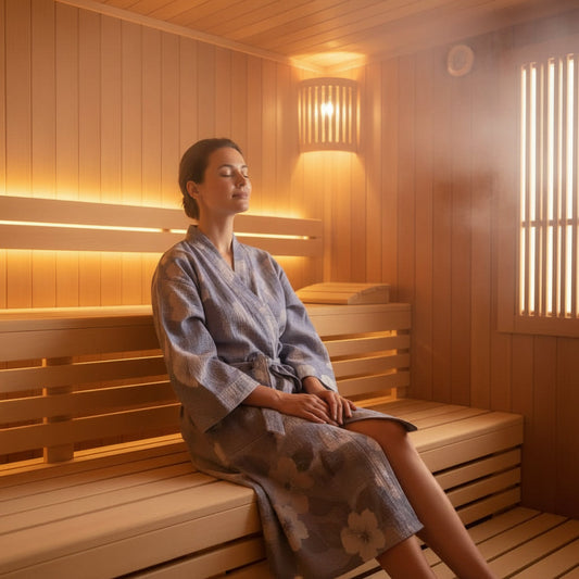 Kimono-Bademantel aus Bio-Baumwolle für atmungsaktiven Komfort – Pelanva – Ansicht 1