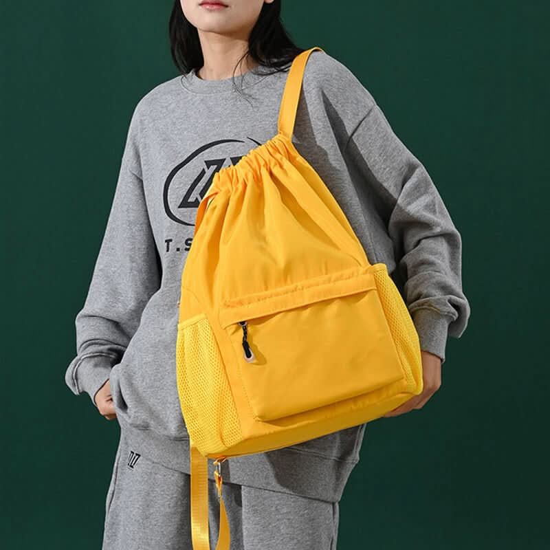 Sportlicher Kordelzug-Rucksack mit Schuhfach und Fächern – Pelanva – Ansicht 3