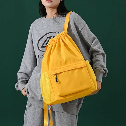 Sportlicher Kordelzug-Rucksack mit Schuhfach und Fächern – Pelanva – Ansicht 3