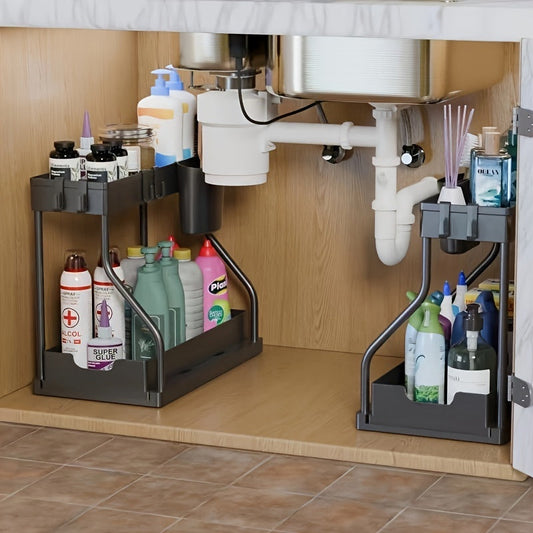 2-stufiger Organizer mit Schublade für Küche & Bad – Pelanva – Ansicht 1
