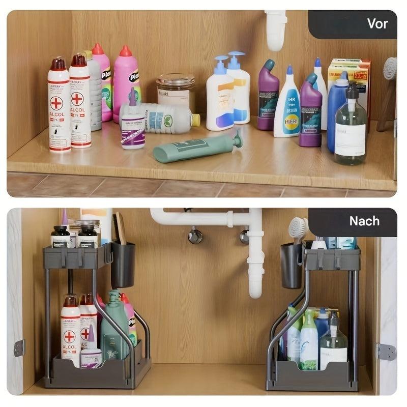 2-stufiger Organizer mit Schublade für Küche & Bad – Pelanva – Ansicht 3