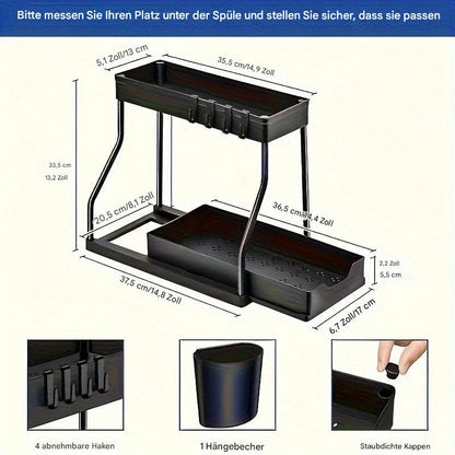2-stufiger Organizer mit Schublade für Küche & Bad – Pelanva – Ansicht 5