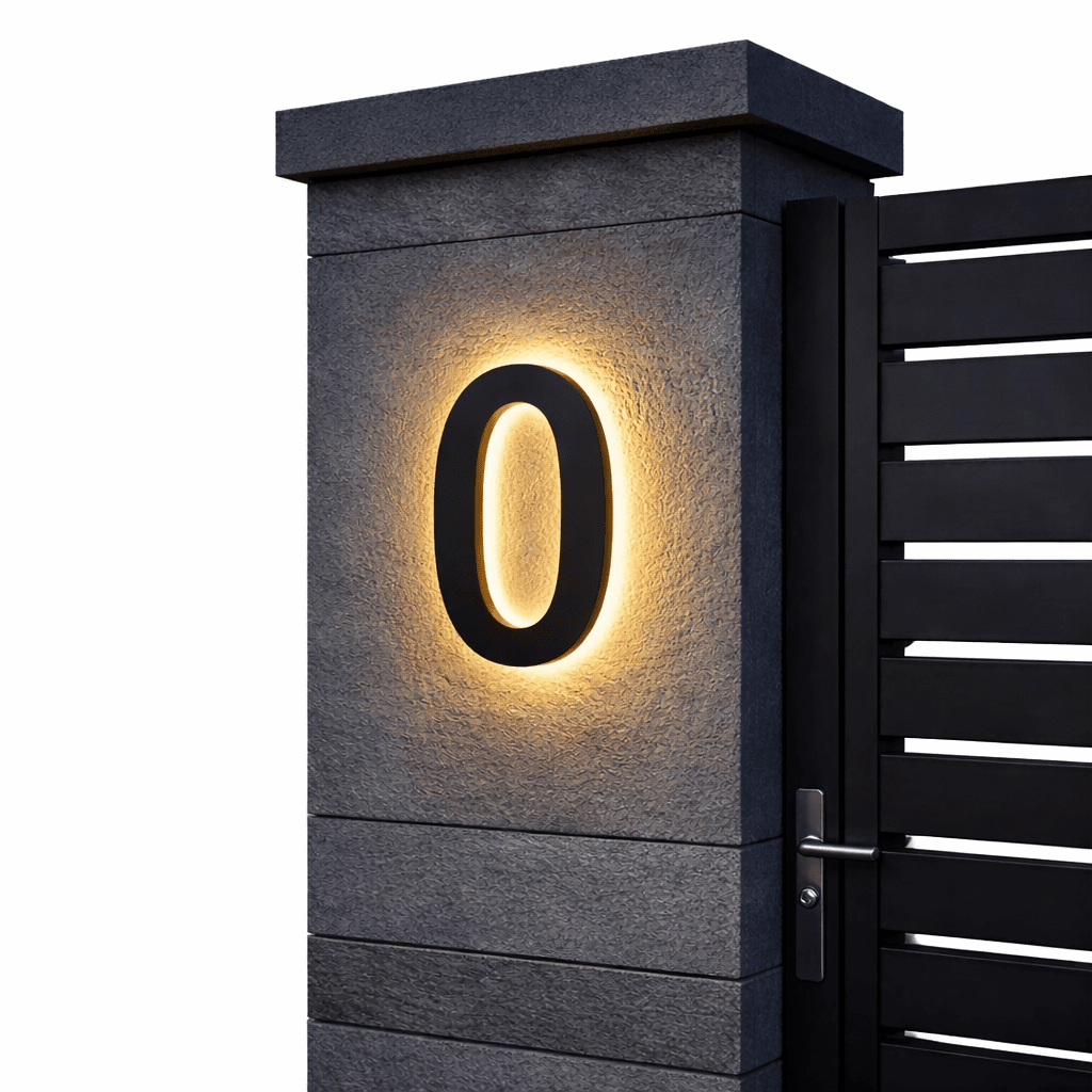 Individuell gestaltbare LED-Hausnummer für moderne Häuser – Pelanva – Ansicht 8