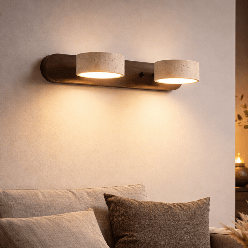 LED Wandleuchte aus Travertin für architektonischen Luxus – Pelanva – Ansicht 1
