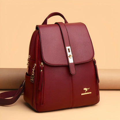 Leder Rucksack Damen Seitenansicht – Pelanva