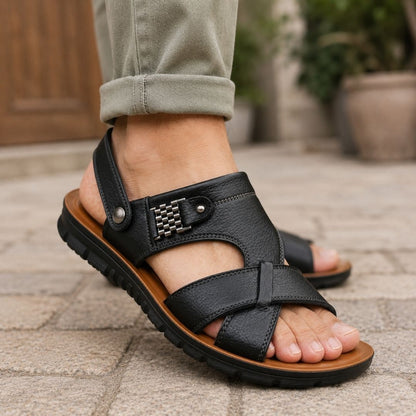 Leder-Sandalen – Pelanva