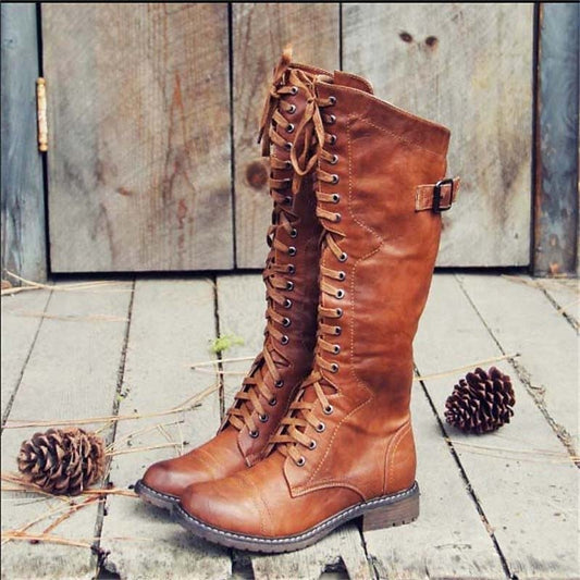 Lena | Damen Hohe Schnürstiefel im Reitstil – Stiefel